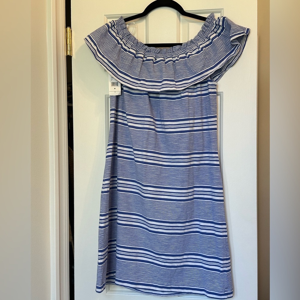 Vineyard Vines Y/D off the shoulder striped dress